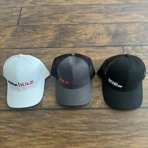 Lot of 3 BEHR Paint and Kilz Strapback Embroidered Baseball Hat One Size NWOT